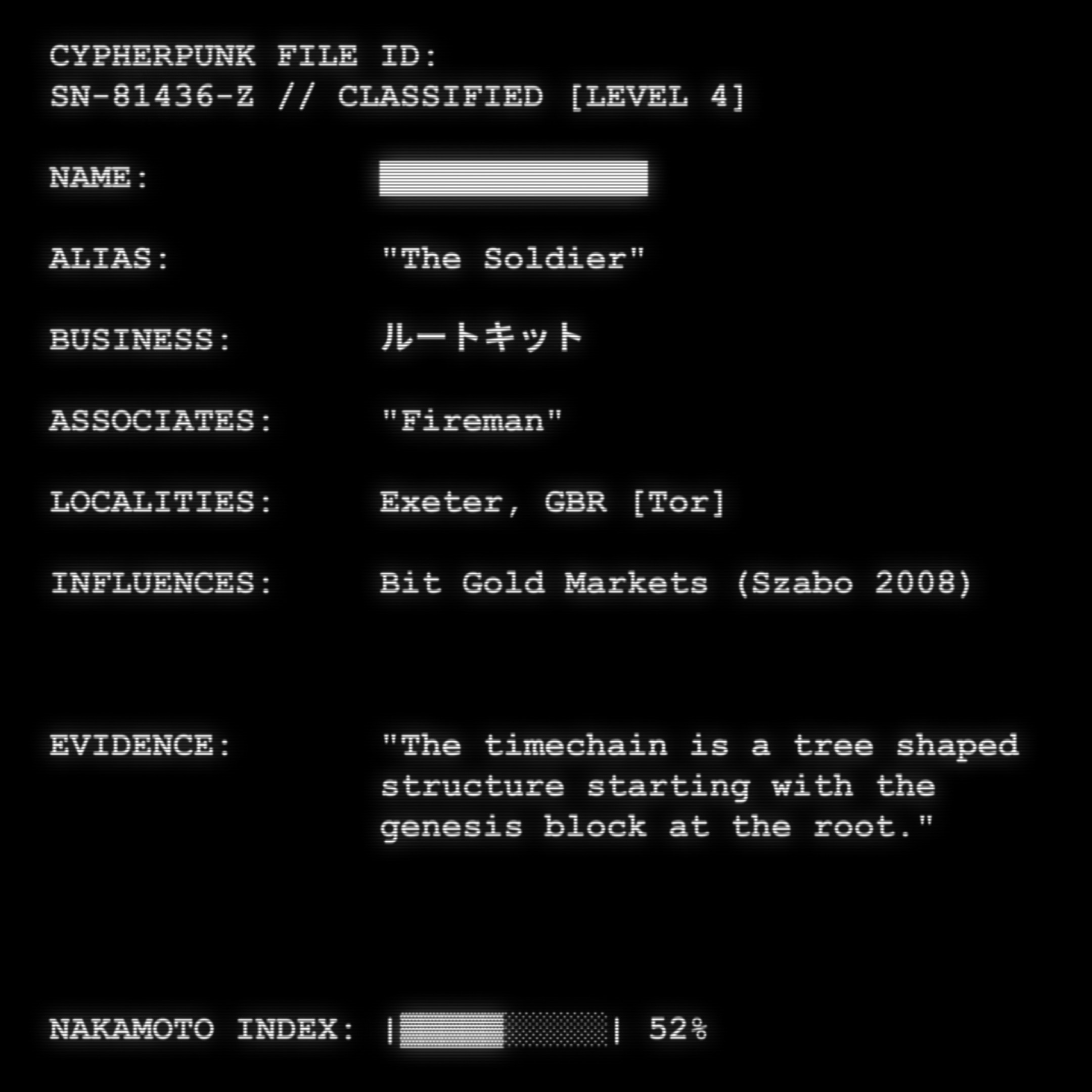 CYPHERPUNK FILES token #114 for The Soldier