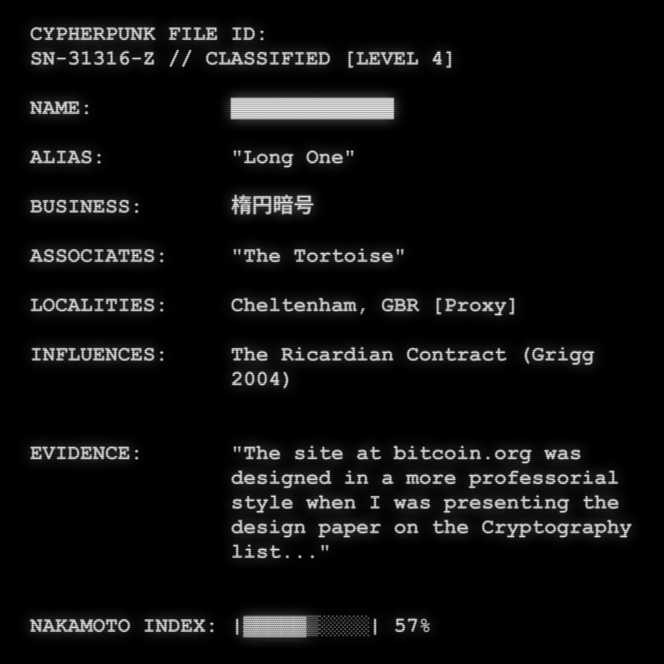 CYPHERPUNK FILES token #163 for Long One