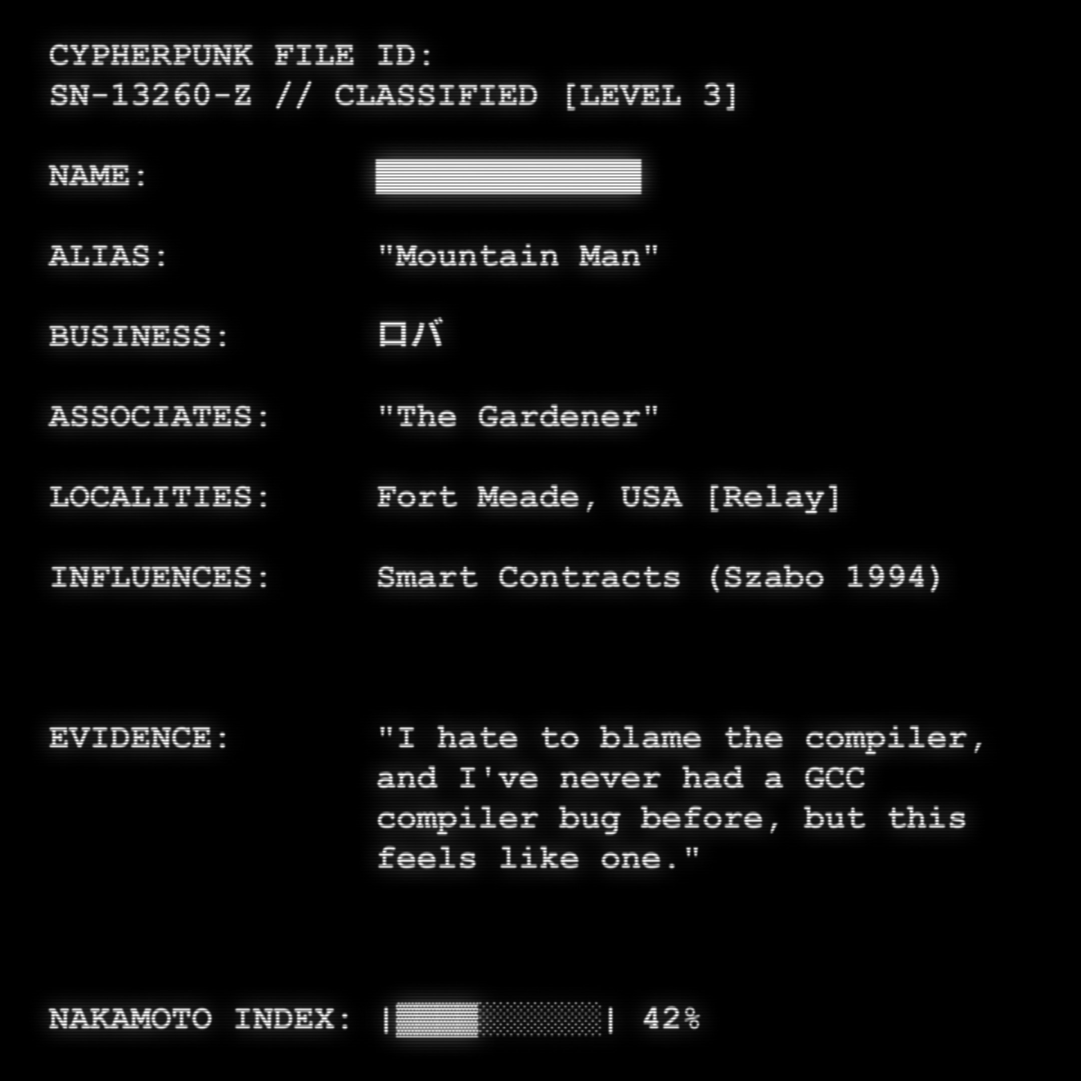 CYPHERPUNK FILES token #24 for Mountain Man